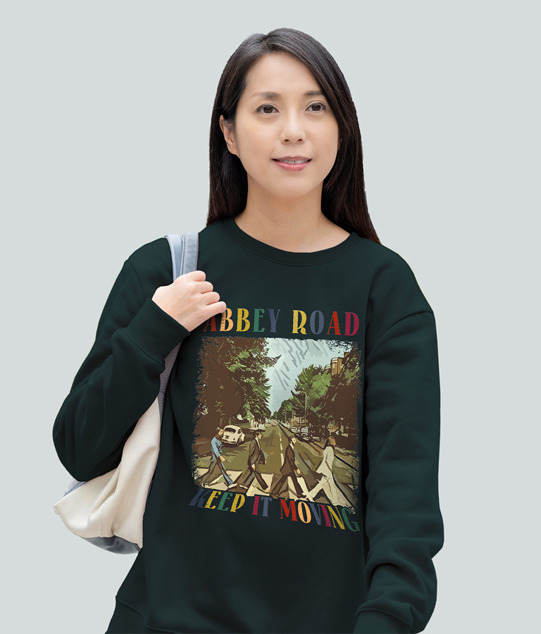 The Beatles Homage Abbey Road. Keep it Moving Multicolour Text Sweatshirt 2